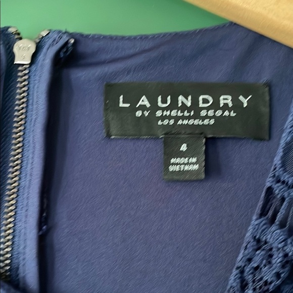 Laundry By Shelli Segal Women's 4 Navy Lace Cocktail Dress Formal - Picture 2 of 6